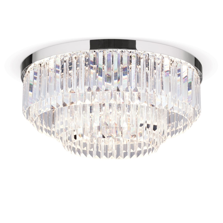 LED Stmievateľné krištáľové stropné svietidlo PRISM LED/80W/230V pr. 55 cm lesklý chróm