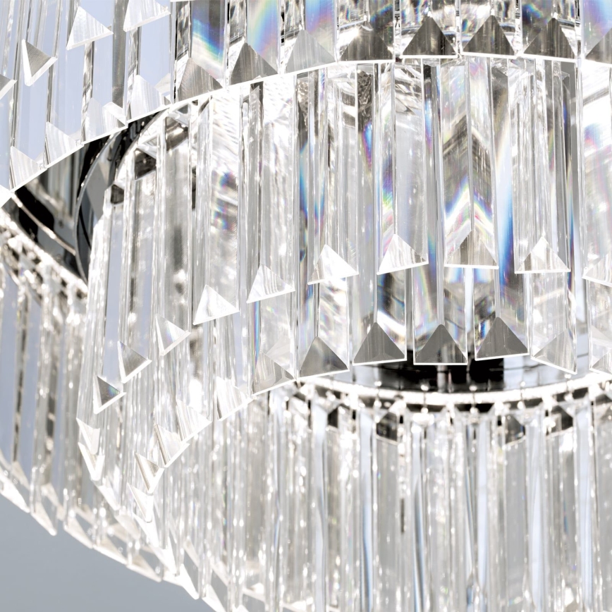 LED Stmievateľné krištáľové stropné svietidlo PRISM LED/80W/230V pr. 55 cm lesklý chróm