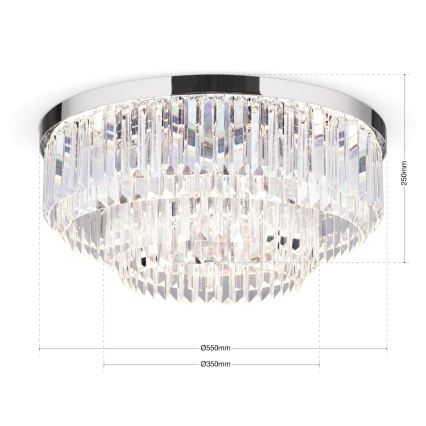 LED Stmievateľné krištáľové stropné svietidlo PRISM LED/80W/230V pr. 55 cm lesklý chróm