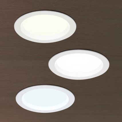 Stmievateľné LED kúpeľňové podhľadové svietidlo OFFICE LED/15W/230V 3000/4000/6000K pr. 14 cm UGR19 IP44 biela