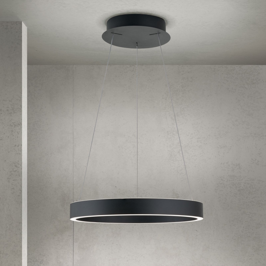 LED stmievateľný luster na lanku KOLK LED/40W/230V 2700/3000/4000K pr. 40 cm čierna