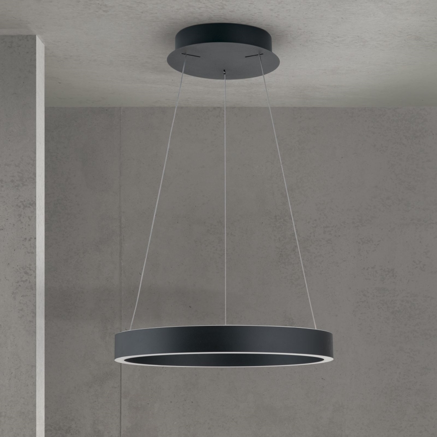 LED stmievateľný luster na lanku KOLK LED/40W/230V 2700/3000/4000K pr. 40 cm čierna