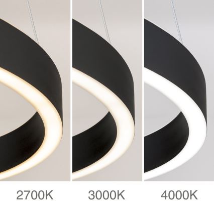LED stmievateľný luster na lanku KOLK LED/40W/230V 2700/3000/4000K pr. 40 cm čierna