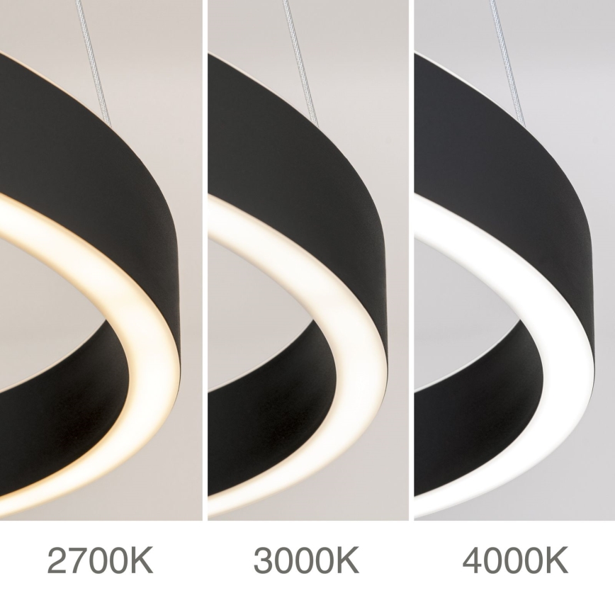 LED stmievateľný luster na lanku KOLK LED/40W/230V 2700/3000/4000K pr. 40 cm čierna