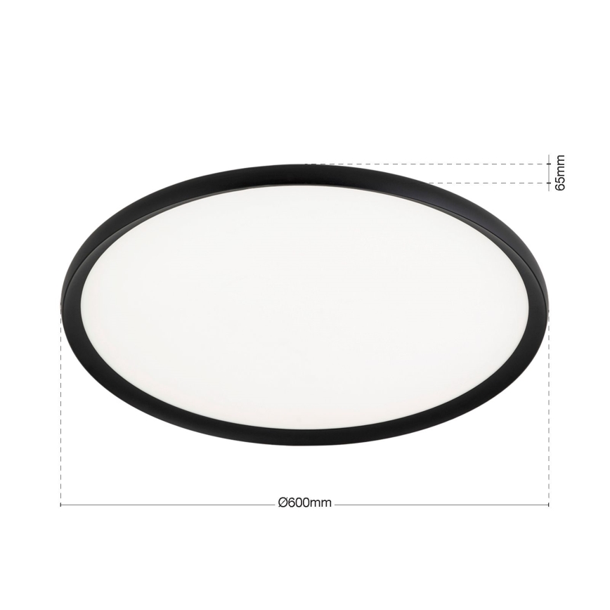 LED stropné svietidlo KANT LED/50W/230V 2700/3000/4000K priemer 60 cm čierna