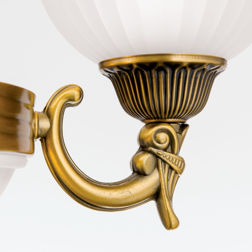 Luster na reťazi ROCCA 6xE27/60W/230V pr. 64 cm bronz/biela