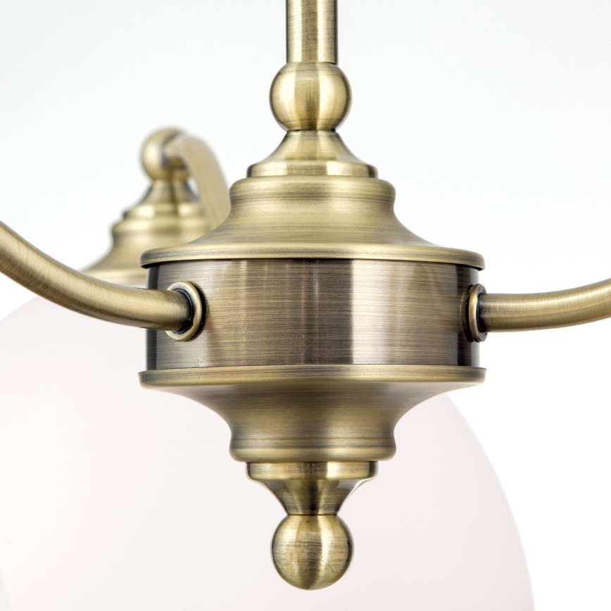 Luster na reťazi OLD LAMP 3xE27/40W/230V pr. 65 cm biela/mosadz