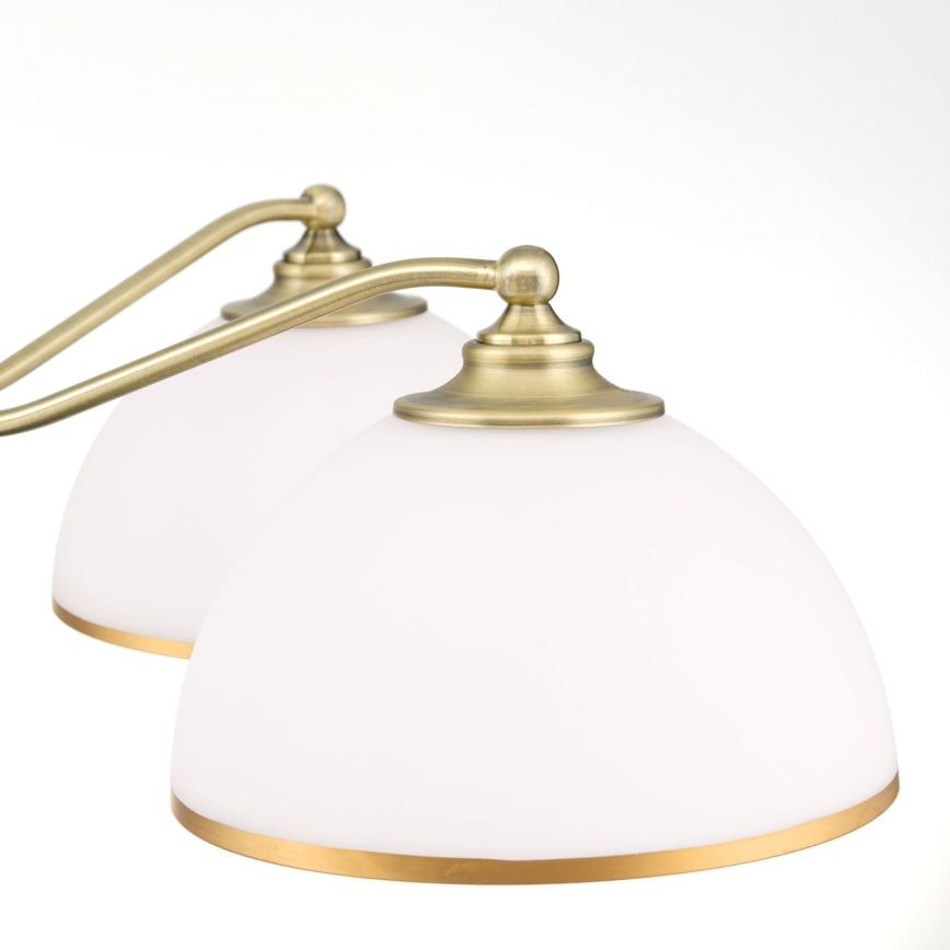 Luster na reťazi OLD LAMP 5xE27/40W/230V pr. 75 cm biela/mosadz