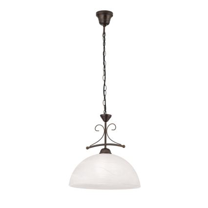Luster na reťazi RULA 1xE27/40W/230V pr. 35 cm biela/bronz