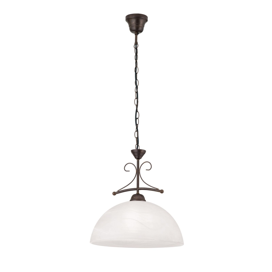 Luster na reťazi RULA 1xE27/40W/230V pr. 35 cm biela/bronz