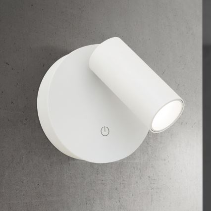 LED Stmievateľné nabíjacie dotykové nástenné bodové svietidlo LUXY LED/1W/5V 2200 mAh 2700/3000/4000K biela