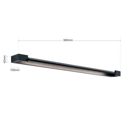 LED Kúpeľňové osvetlenie zrkadla MARILYN LED/24W/230V 90 cm IP44 čierna
