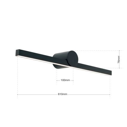 LED Kúpeľňové osvetlenie zrkadla BEAUTY LED/12W/230V 61 cm IP54 čierna