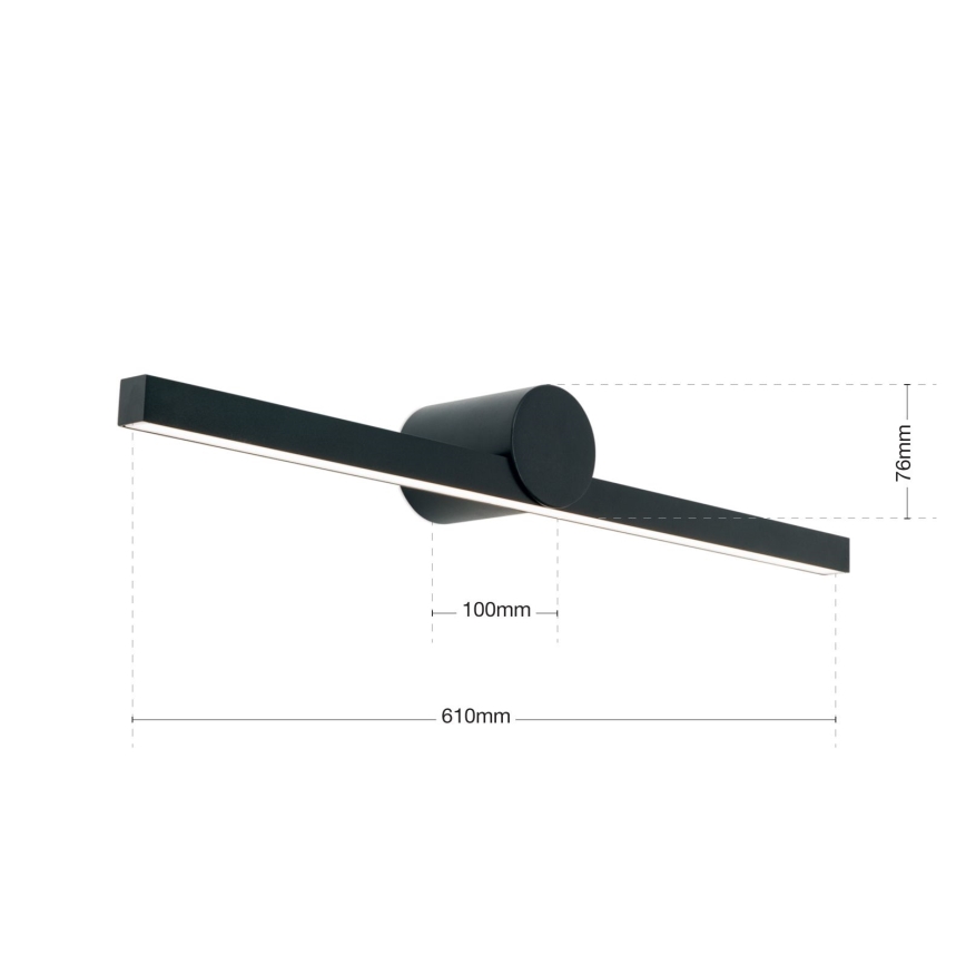 LED Kúpeľňové osvetlenie zrkadla BEAUTY LED/12W/230V 61 cm IP54 čierna