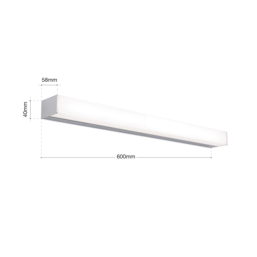 LED Kúpeľňové osvetlenie zrkadla HORIZON LED/12W/230V 3000/4000K 60 cm IP44 strieborná