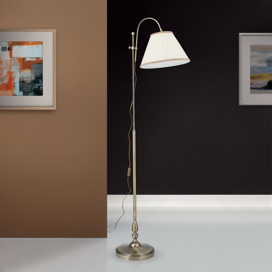 Stojacia lampa TONIA 1xE27/60W/230V 183 cm biela/bronz