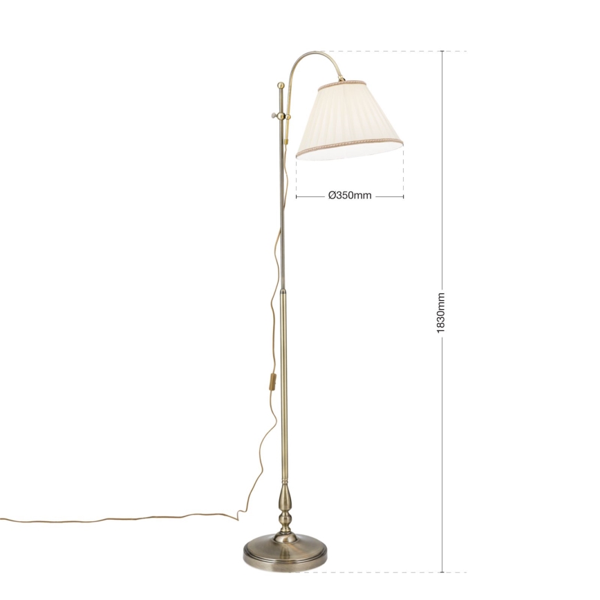 Stojacia lampa TONIA 1xE27/60W/230V 183 cm biela/bronz