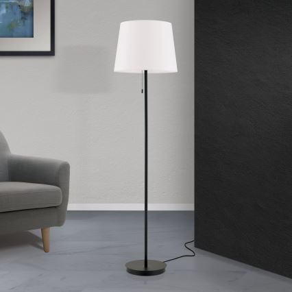 Stojacia lampa LUDWIG 1xE27/40W/230V biela/čierna