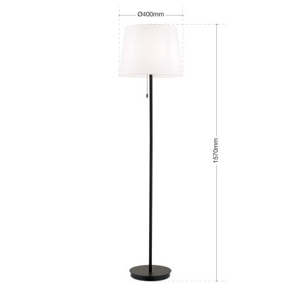 Stojacia lampa LUDWIG 1xE27/40W/230V biela/čierna