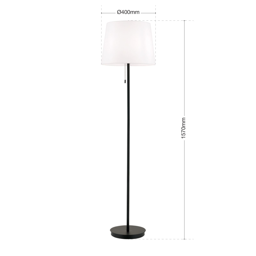 Stojacia lampa LUDWIG 1xE27/40W/230V biela/čierna