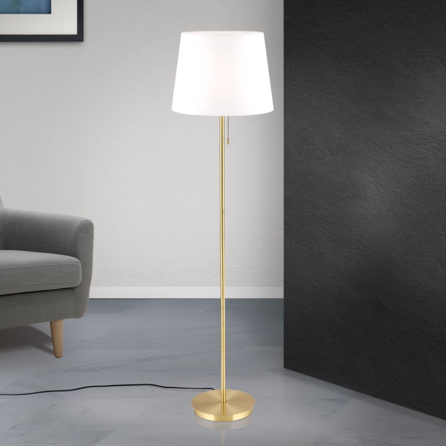 Stojacia lampa LUDWIG 1xE27/40W/230V biela/zlatá