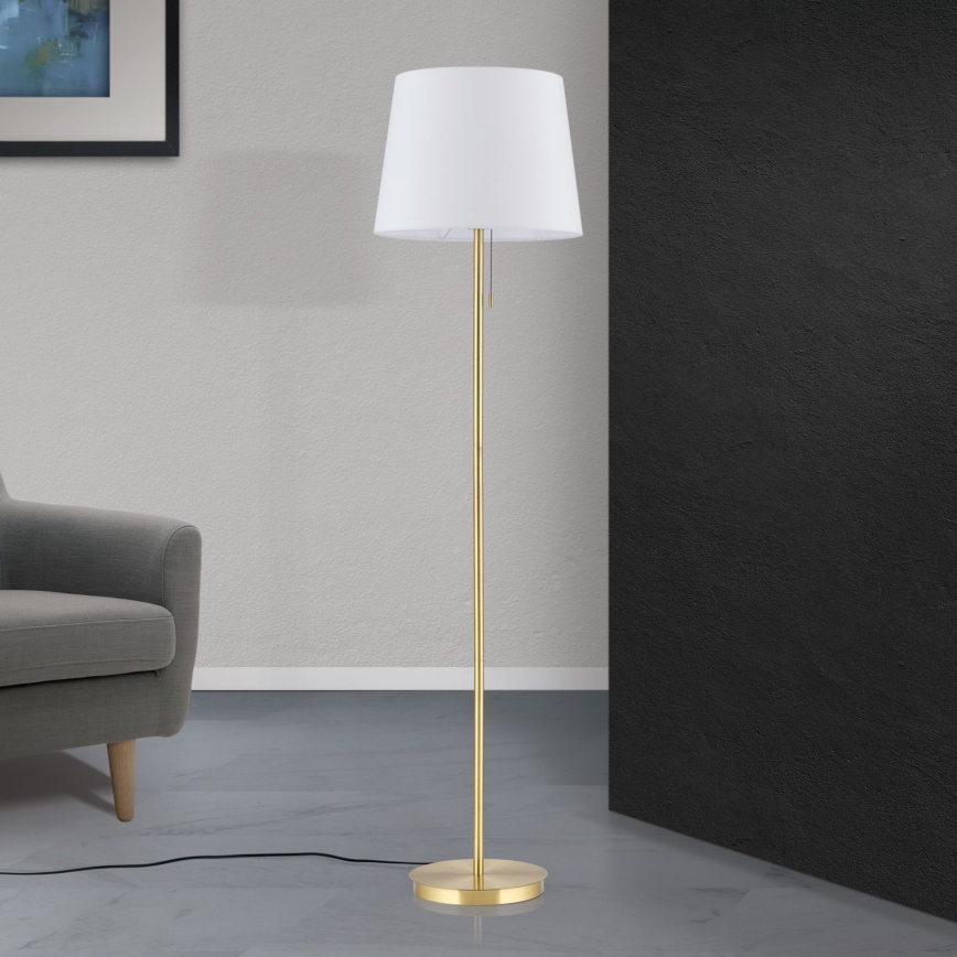 Stojacia lampa LUDWIG 1xE27/40W/230V biela/zlatá