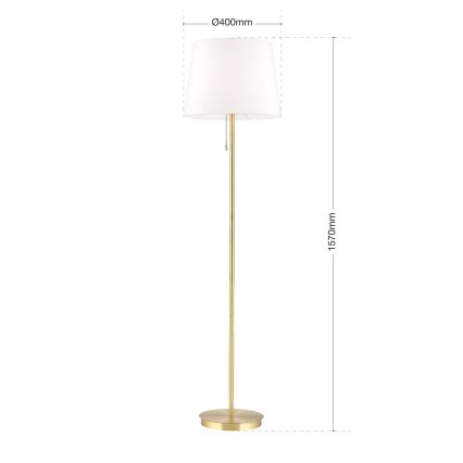 Stojacia lampa LUDWIG 1xE27/40W/230V biela/zlatá