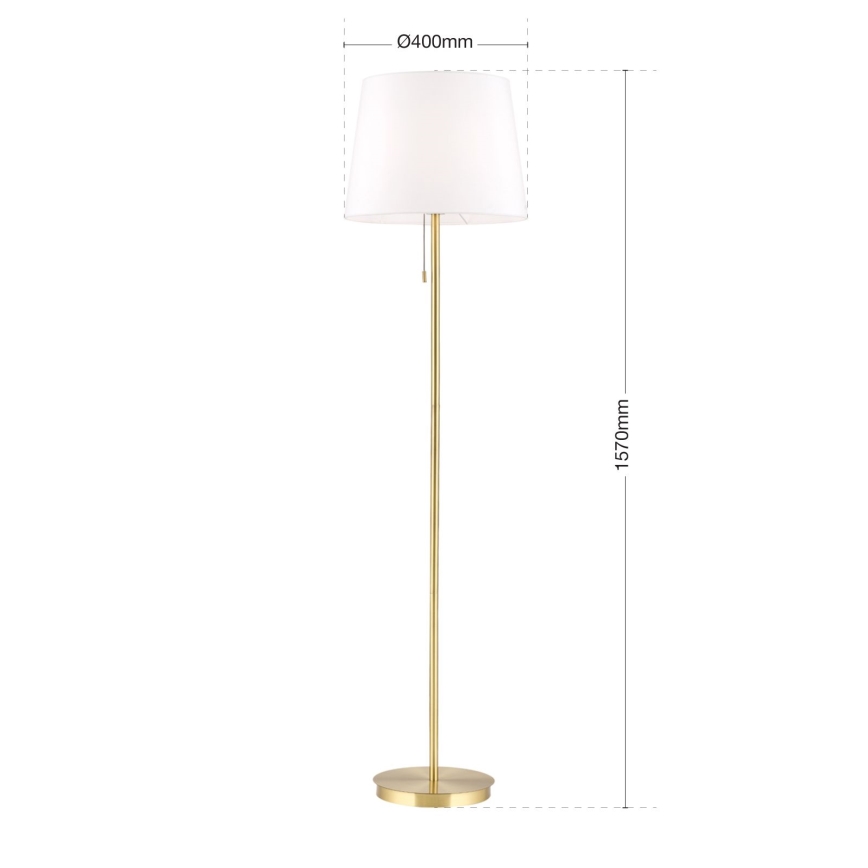 Stojacia lampa LUDWIG 1xE27/40W/230V biela/zlatá