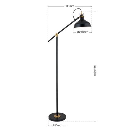Stojacia lampa SCHILLER 1xE27/40W/230V čierna/bronz