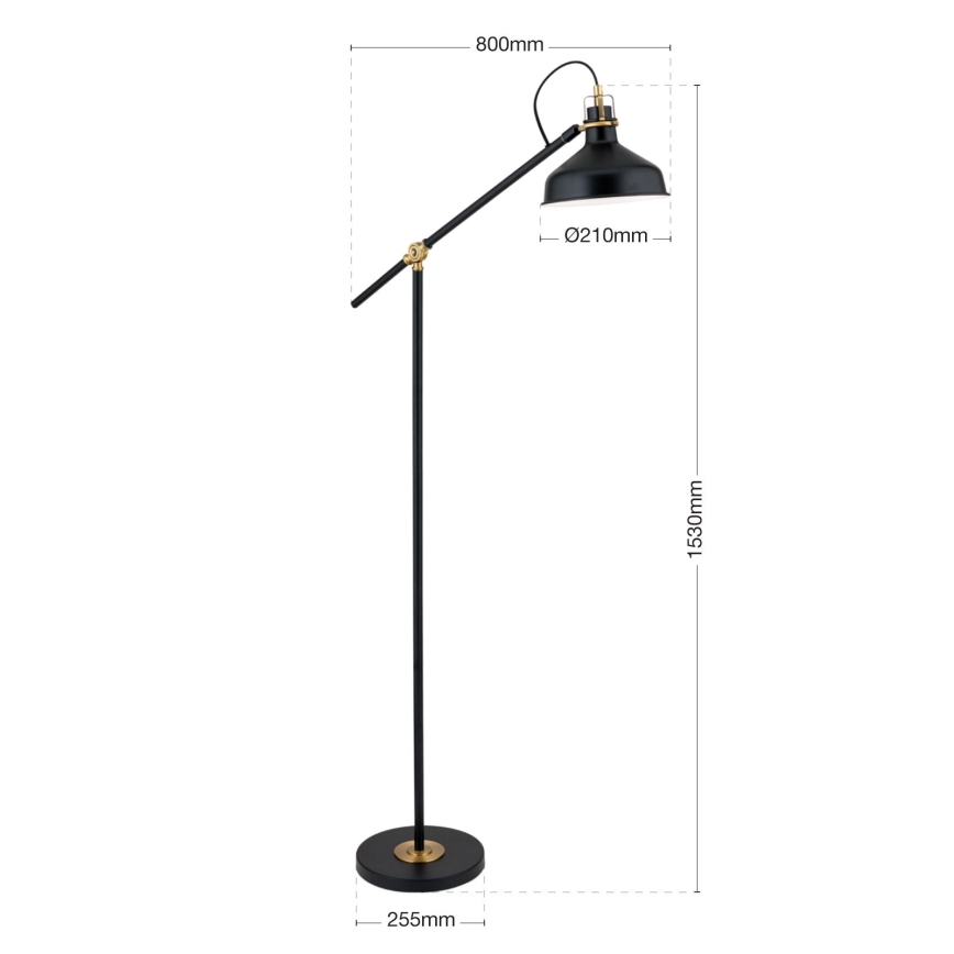 Stojacia lampa SCHILLER 1xE27/40W/230V čierna/bronz