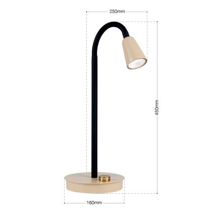 Stmievateľná flexibilná stolová lampa DOTTY 1xGU10/10W/230V béžová/čierna