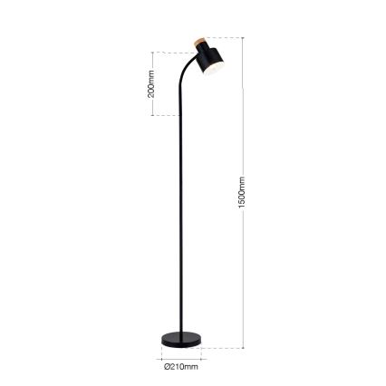 Stojacia lampa GILI 1xE27/40W/230V čierna