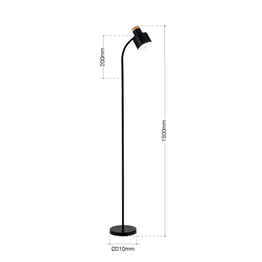 Stojacia lampa GILI 1xE27/40W/230V čierna