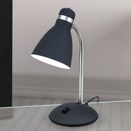 Stolná lampa SCHOOL 1xE27/40W/230V čierna/matný chróm
