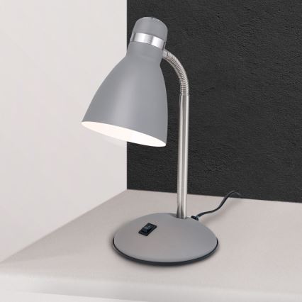 Stolná lampa SCHOOL 1xE27/40W/230V sivá/matný chróm