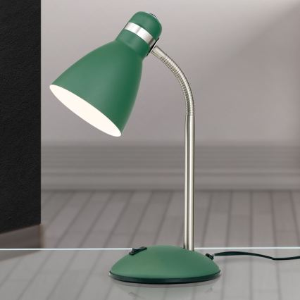 Stolná lampa SCHOOL 1xE27/40W/230V zelená/matný chróm