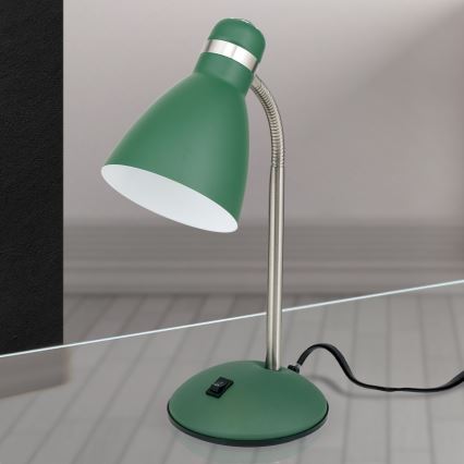 Stolná lampa SCHOOL 1xE27/40W/230V zelená/matný chróm