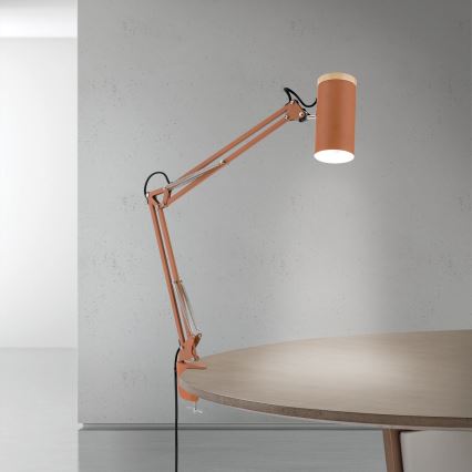 Stolná lampa s klipom GILI 1xE27/40W/230V tehlová