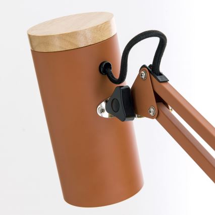 Stolná lampa s klipom GILI 1xE27/40W/230V tehlová