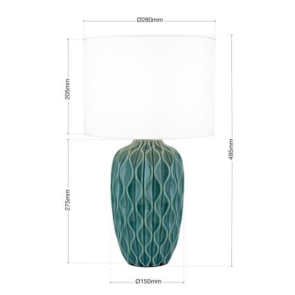 Stolová lampa TORTUGA 1xE27/40W/230V zelená/biela