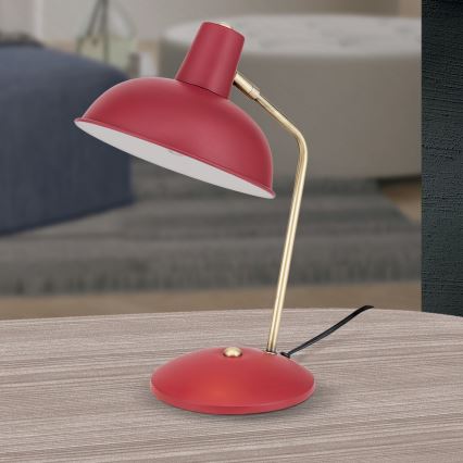 Stolná lampa FEDRA 1xE14/40W/230V červená/mosadz