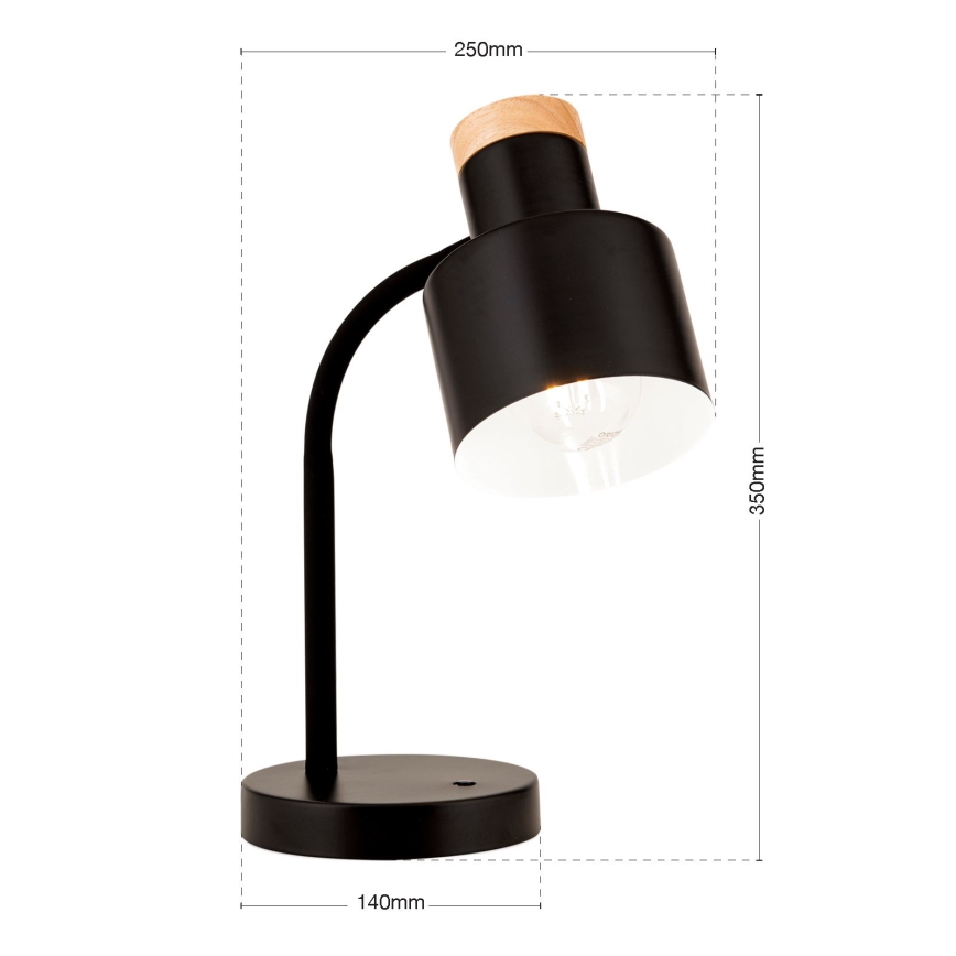Stolová lampa GILI 1xE27/40W/230V čierna