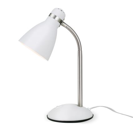 Stolová lampa SCHOOL 1xE27/40W/230V biela/matný chróm