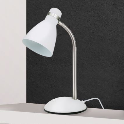 Stolová lampa SCHOOL 1xE27/40W/230V biela/matný chróm