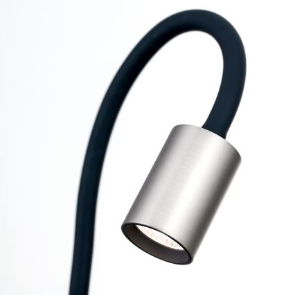 LED Flexibilná stolná lampa s klipom KURT LED/5W/230V strieborná