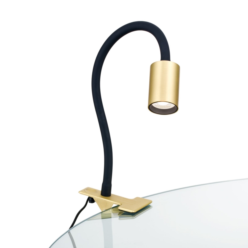 LED Flexibilná stolná lampa s klipom KURT LED/5W/230V zlatá
