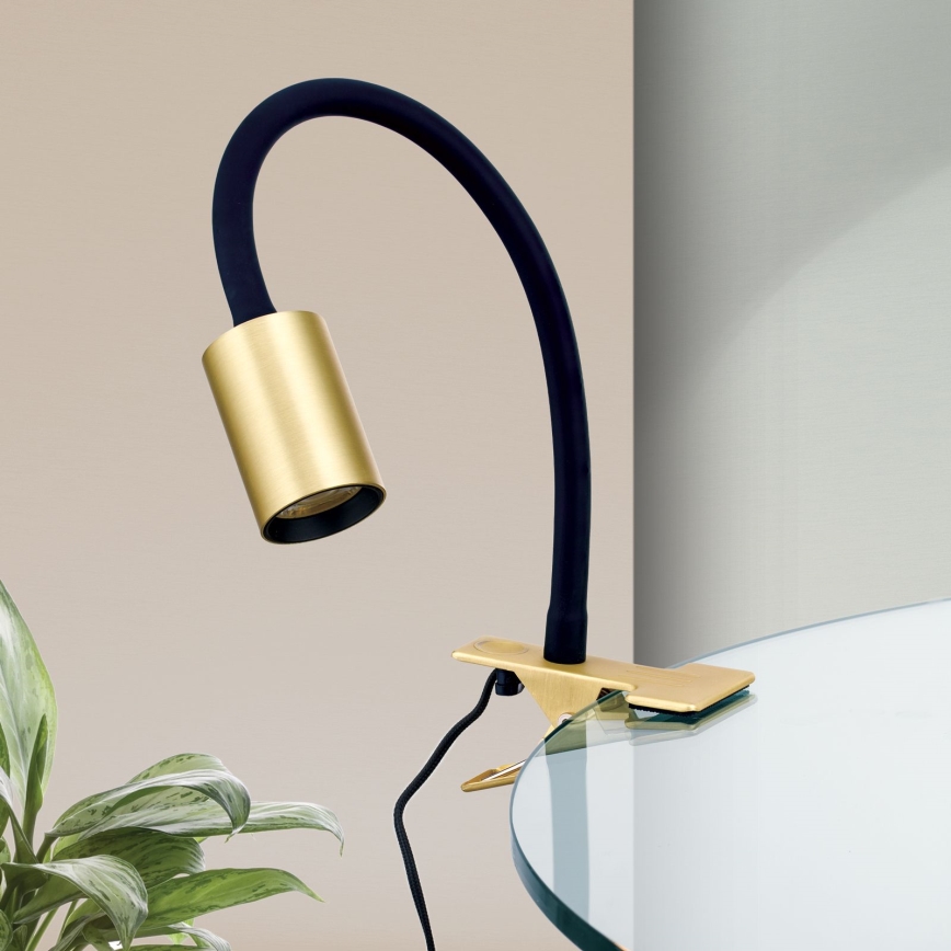 LED Flexibilná stolná lampa s klipom KURT LED/5W/230V zlatá