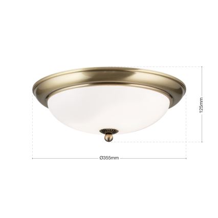 Stropné svietidlo EMPIRA 2xE27/40W/230V, priemer 35,5 cm, bronz