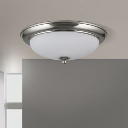 Stropné svietidlo EMPIRA 2xE27/40W/230V pr. 35,5 cm matný chróm