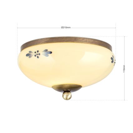 Stropné svietidlo LANDHAUS 1xE27/60W/230V pr. 21 cm bronz/béžová/modrá